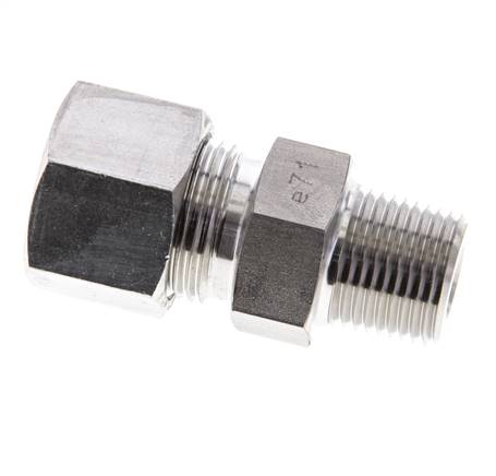 3/8'' NPT Außengewinde x 12S Gerader Schneidring aus Edelstahl 630 Bar DIN 2353