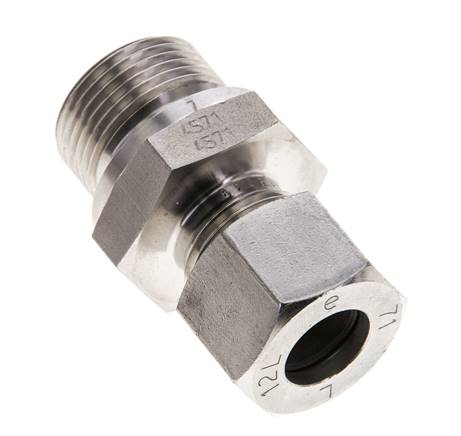 M22x1,5 Außengewinde x 12L Edelstahl gerade Schneidring 315 Bar DIN 2353