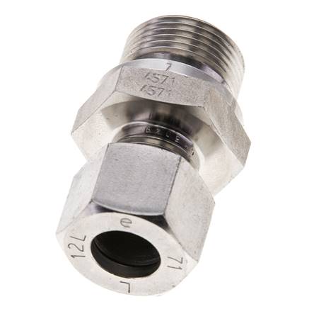 M22x1,5 Außengewinde x 12L Edelstahl gerade Schneidring 315 Bar DIN 2353