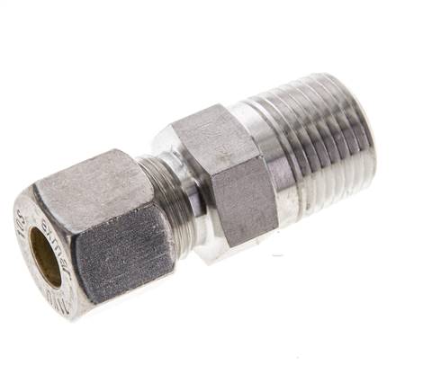 1/2'' NPT-Außengewinde x 10S Edelstahl-Druckverschraubung 630 bar DIN 2353