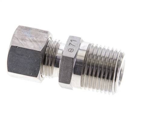 1/2'' NPT-Außengewinde x 12L Edelstahl-Kompressionsverschraubung 315 Bar DIN 2353