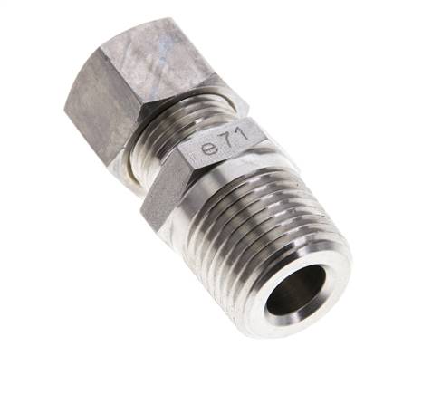 1/2'' NPT-Außengewinde x 12L Edelstahl-Kompressionsverschraubung 315 Bar DIN 2353