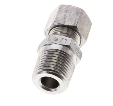 1/2'' NPT-Außengewinde x 12L Edelstahl-Kompressionsverschraubung 315 Bar DIN 2353