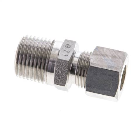 1/2'' NPT-Außengewinde x 12L Edelstahl-Kompressionsverschraubung 315 Bar DIN 2353