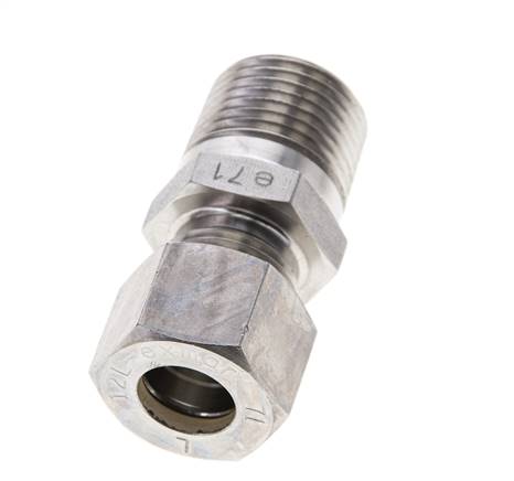 1/2'' NPT-Außengewinde x 12L Edelstahl-Kompressionsverschraubung 315 Bar DIN 2353