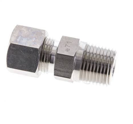 1/2'' NPT-Außengewinde x 12S Edelstahl-Druckverschraubung 630 bar DIN 2353
