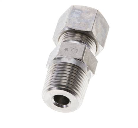 1/2'' NPT-Außengewinde x 12S Edelstahl-Druckverschraubung 630 bar DIN 2353