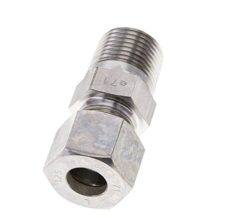 1/2'' NPT-Außengewinde x 12S Edelstahl-Druckverschraubung 630 bar DIN 2353