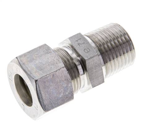 1/2'' NPT-Außengewinde x 15L Edelstahl-Kompressionsverschraubung 315 Bar DIN 2353