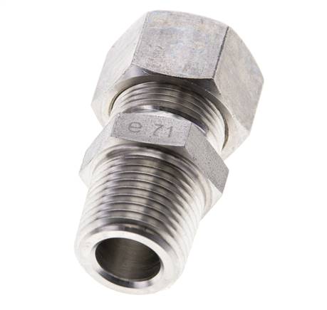 1/2'' NPT-Außengewinde x 15L Edelstahl-Kompressionsverschraubung 315 Bar DIN 2353
