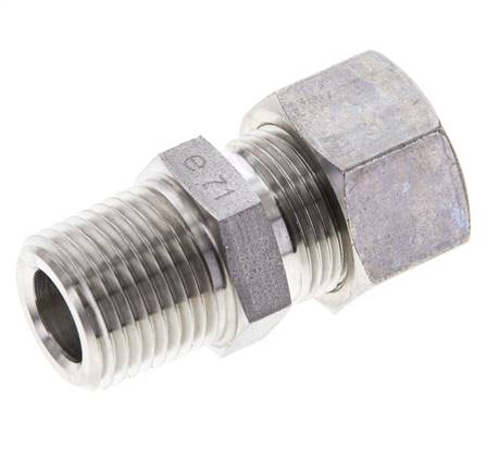 1/2'' NPT-Außengewinde x 15L Edelstahl-Kompressionsverschraubung 315 Bar DIN 2353