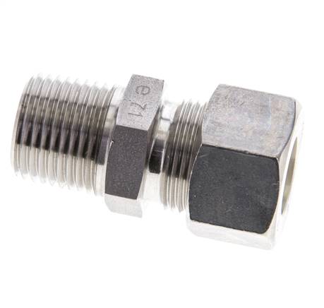 1/2'' NPT-Außengewinde x 15L Edelstahl-Kompressionsverschraubung 315 Bar DIN 2353