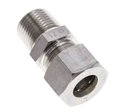 1/2'' NPT-Außengewinde x 15L Edelstahl-Kompressionsverschraubung 315 Bar DIN 2353