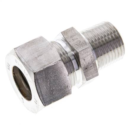 1/2'' NPT-Außengewinde x 18L Edelstahl-Kompressionsverschraubung 315 Bar DIN 2353