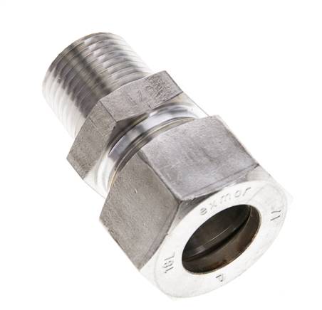 1/2'' NPT-Außengewinde x 18L Edelstahl-Kompressionsverschraubung 315 Bar DIN 2353