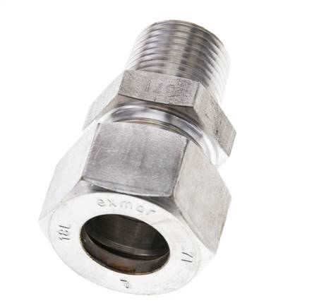 1/2'' NPT-Außengewinde x 18L Edelstahl-Kompressionsverschraubung 315 Bar DIN 2353
