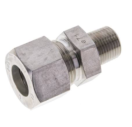 1/2'' NPT-Außengewinde x 20S Edelstahl-Kompressionsverschraubung gerade 400 bar DIN 2353