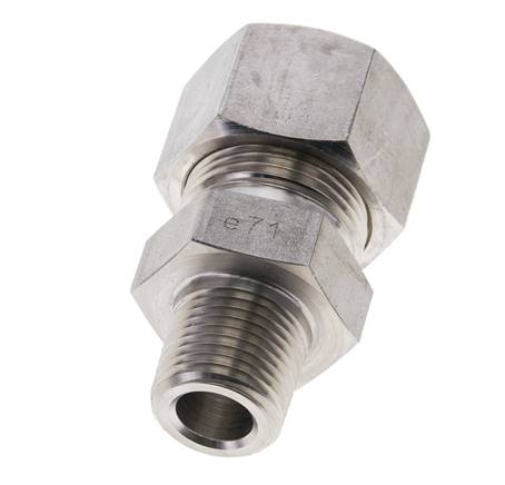 1/2'' NPT-Außengewinde x 20S Edelstahl-Kompressionsverschraubung gerade 400 bar DIN 2353