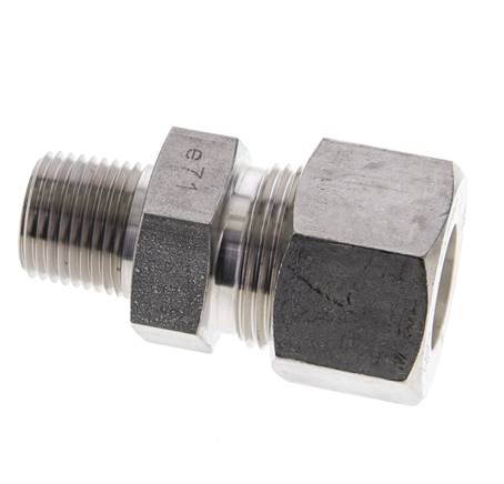 1/2'' NPT-Außengewinde x 20S Edelstahl-Kompressionsverschraubung gerade 400 bar DIN 2353