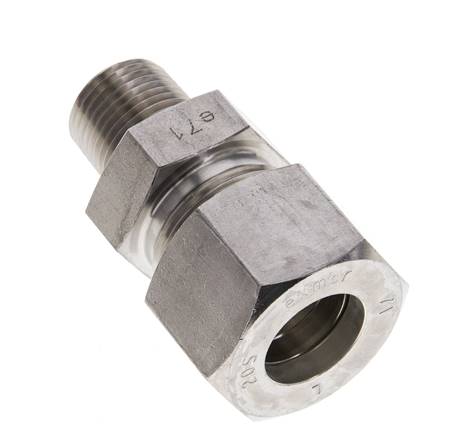 1/2'' NPT-Außengewinde x 20S Edelstahl-Kompressionsverschraubung gerade 400 bar DIN 2353