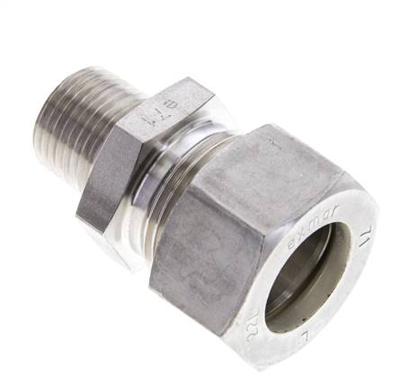 1/2'' NPT-Außengewinde x 22L Edelstahl-Verschraubung mit gerader Kompression 160 bar DIN 2353