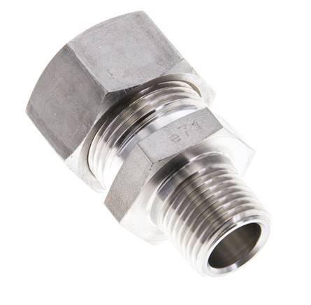 1/2'' NPT-Außengewinde x 22L Edelstahl-Verschraubung mit gerader Kompression 160 bar DIN 2353