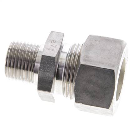 1/2'' NPT-Außengewinde x 22L Edelstahl-Verschraubung mit gerader Kompression 160 bar DIN 2353
