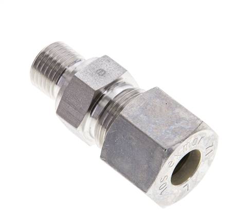 1/4'' NPT-Außengewinde x 10S Edelstahl-Kompressionsverschraubung gerade 630 bar DIN 2353