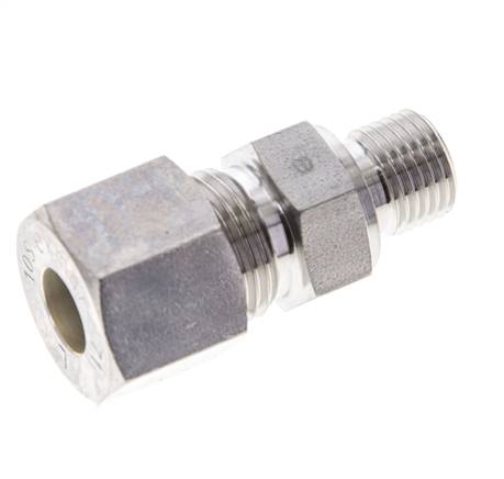 1/4'' NPT-Außengewinde x 10S Edelstahl-Kompressionsverschraubung gerade 630 bar DIN 2353