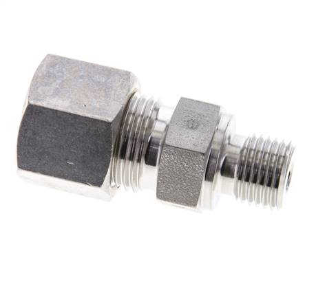 1/4'' NPT-Außengewinde x 10S Edelstahl-Kompressionsverschraubung gerade 630 bar DIN 2353