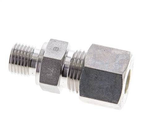 1/4'' NPT-Außengewinde x 10S Edelstahl-Kompressionsverschraubung gerade 630 bar DIN 2353