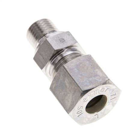 1/4'' NPT-Außengewinde x 10S Edelstahl-Kompressionsverschraubung gerade 630 bar DIN 2353