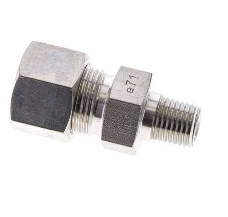 1/4'' NPT-Außengewinde x 12S Edelstahl-Kompressionsverschraubung gerade 630 bar DIN 2353