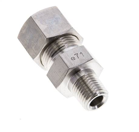 1/4'' NPT-Außengewinde x 12S Edelstahl-Kompressionsverschraubung gerade 630 bar DIN 2353