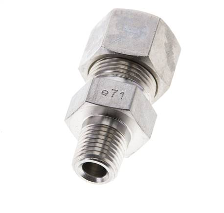 1/4'' NPT-Außengewinde x 12S Edelstahl-Kompressionsverschraubung gerade 630 bar DIN 2353
