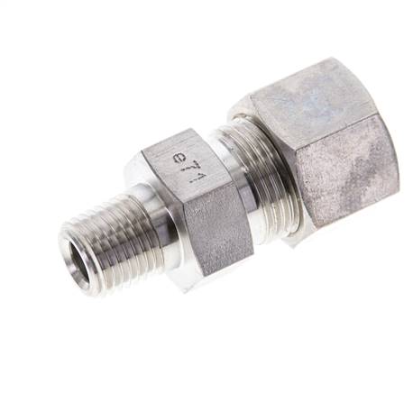 1/4'' NPT-Außengewinde x 12S Edelstahl-Kompressionsverschraubung gerade 630 bar DIN 2353