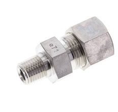 1/4'' NPT-Außengewinde x 12S Edelstahl-Kompressionsverschraubung gerade 630 bar DIN 2353
