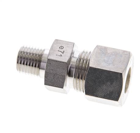 1/4'' NPT-Außengewinde x 12S Edelstahl-Kompressionsverschraubung gerade 630 bar DIN 2353