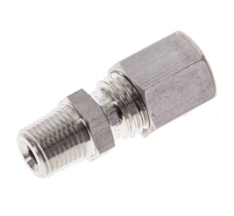 1/8'' NPT-Außengewinde x 6L Edelstahl-Kompressionsverschraubung 315 Bar DIN 2353