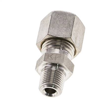 1/8'' NPT-Außengewinde x 8L Edelstahl-Kompressionsverschraubung 315 Bar DIN 2353