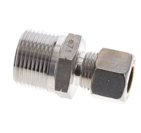 3/4'' NPT-Außengewinde x 12L Edelstahl-Kompressionsverschraubung 315 Bar DIN 2353