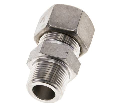 3/4'' NPT-Außengewinde x 20S Edelstahl-Kompressionsverschraubung gerade 400 bar DIN 2353