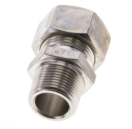 3/4'' NPT-Außengewinde x 22L Edelstahl-Kompressionsverschraubung gerade 160 bar DIN 2353