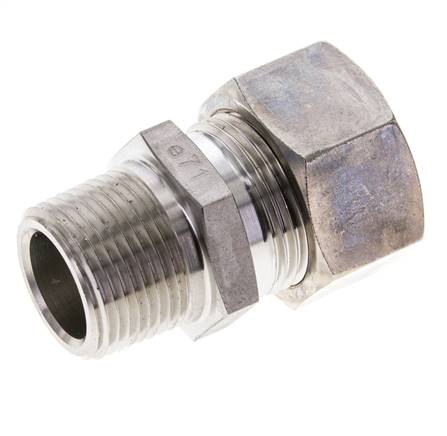 3/4'' NPT-Außengewinde x 22L Edelstahl-Kompressionsverschraubung gerade 160 bar DIN 2353