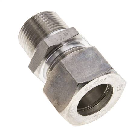 3/4'' NPT-Außengewinde x 22L Edelstahl-Kompressionsverschraubung gerade 160 bar DIN 2353