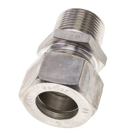 3/4'' NPT-Außengewinde x 22L Edelstahl-Kompressionsverschraubung gerade 160 bar DIN 2353