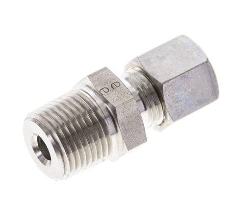 3/8'' NPT Außengewinde x 8L Edelstahl Verschraubung 315 Bar DIN 2353