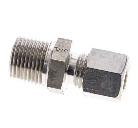 3/8'' NPT Außengewinde x 8L Edelstahl Verschraubung 315 Bar DIN 2353