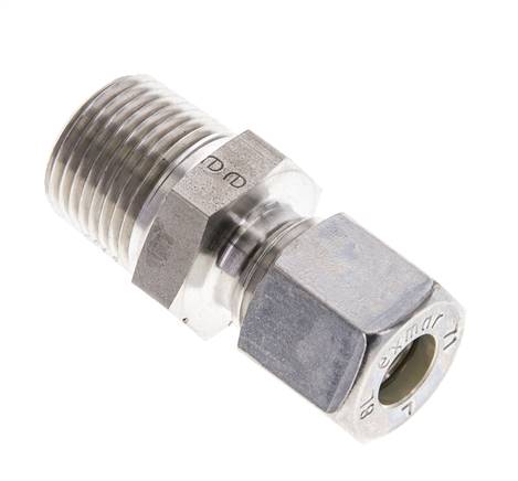 3/8'' NPT Außengewinde x 8L Edelstahl Verschraubung 315 Bar DIN 2353