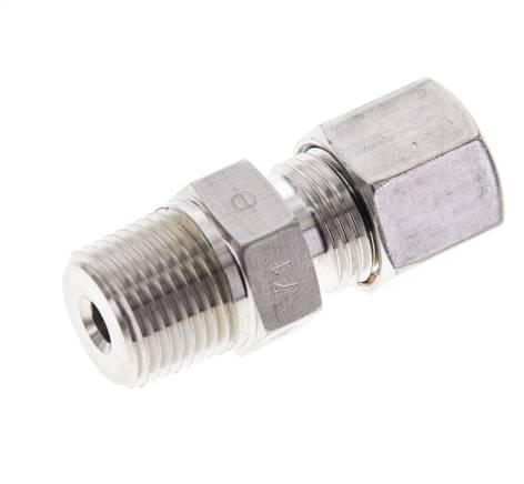 3/8'' NPT-Außengewinde x 8S Edelstahl-Kompressionsverschraubung 630 bar DIN 2353
